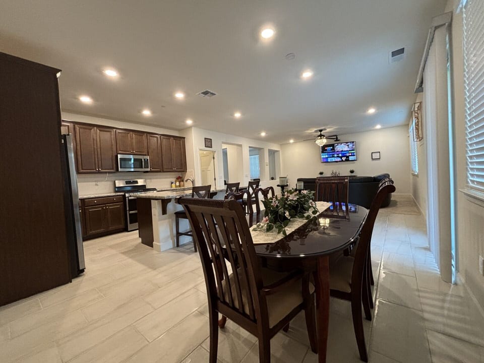 You can watch TV from the kitchen.  