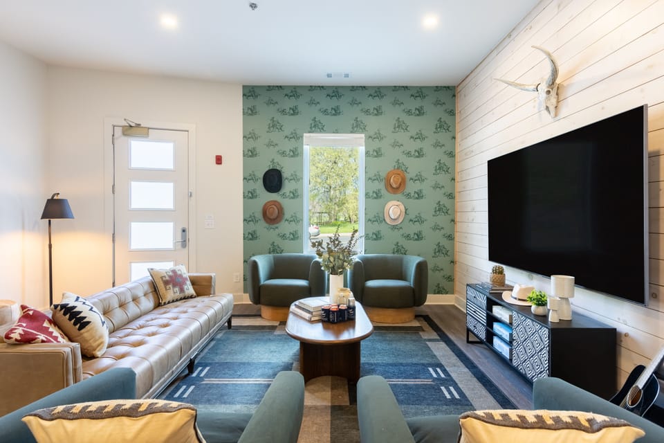 Flatscreen TV in the living room.