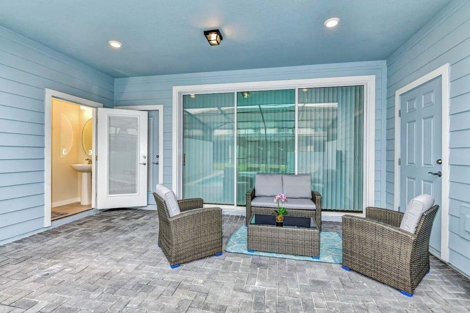 private pool with furniture