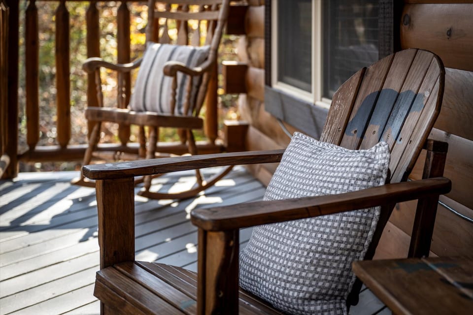 Enjoy tranquil morning views from our front porch while rocking your cares away.