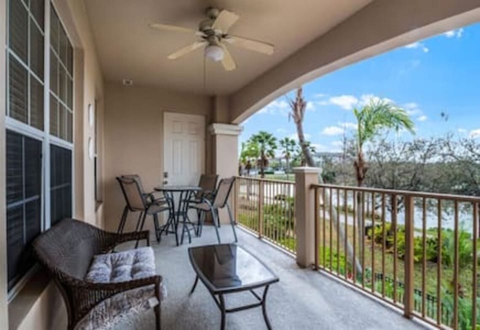 Balcony with lake view