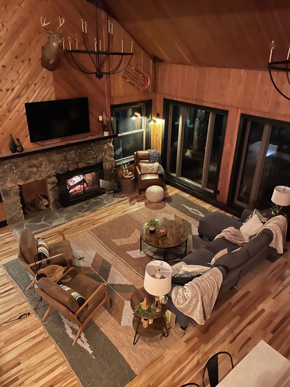 Great room from upstairs balcony