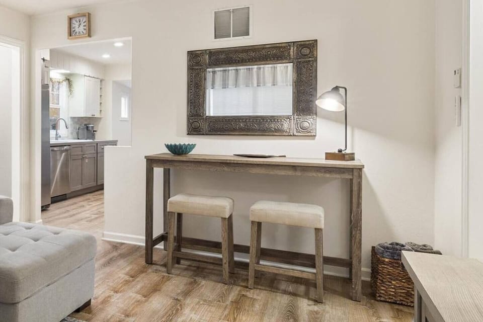 Dedicated workspace located in living area