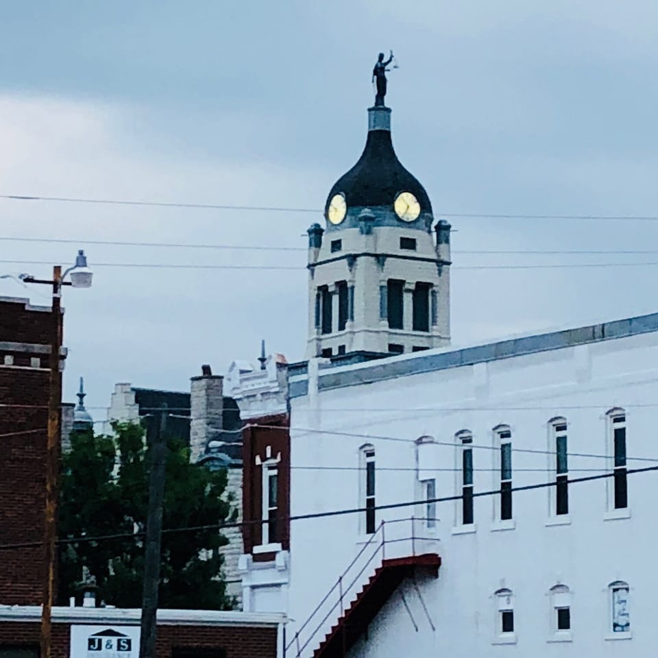 Courthouse square is just a short walk from the house.