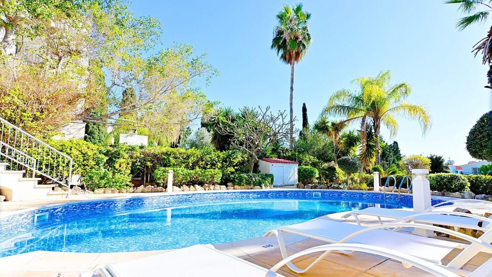 Private pool is a 4.5m X 9.5m with walk-in steps.
