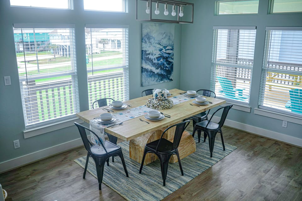 Dining table seats up to 8
