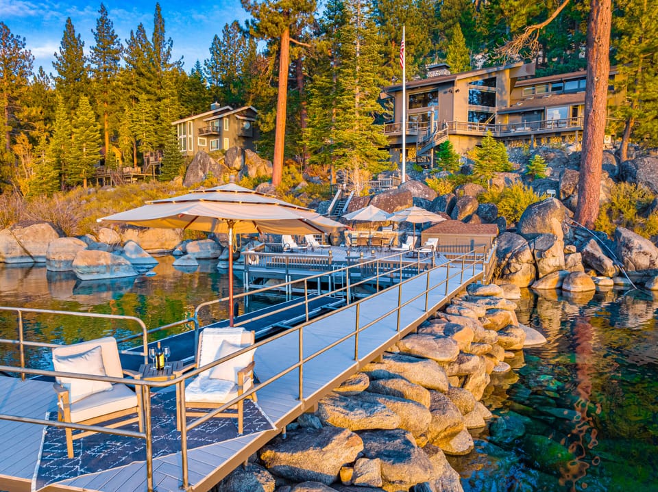 Our breakwater pier provides a sandy bottom swim lagoon with turquoise water