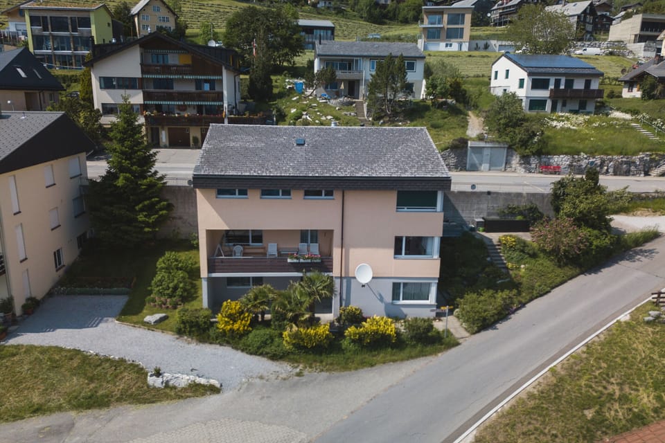 View of the house in summer