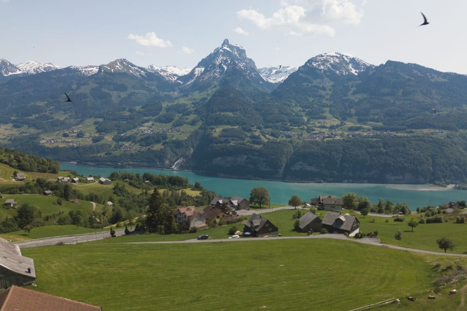 View on Mürtschenstock mountain and Lake Walensee