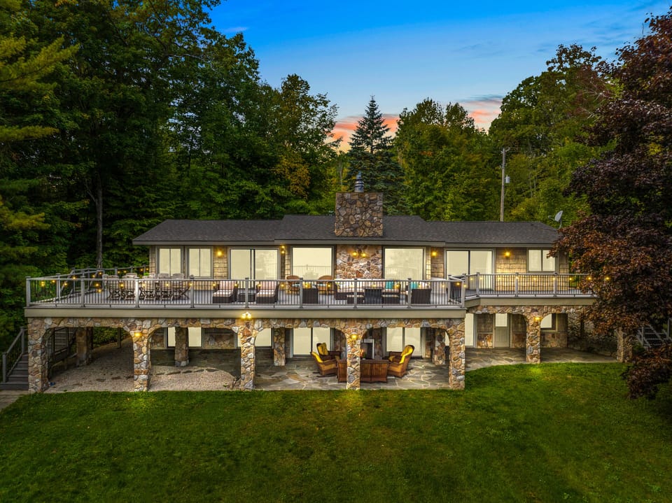 Lakeside of Home with Plenty of Sitting Areas