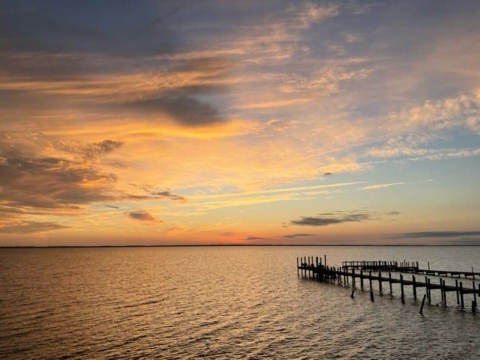 Sunsets over sound most evenings
