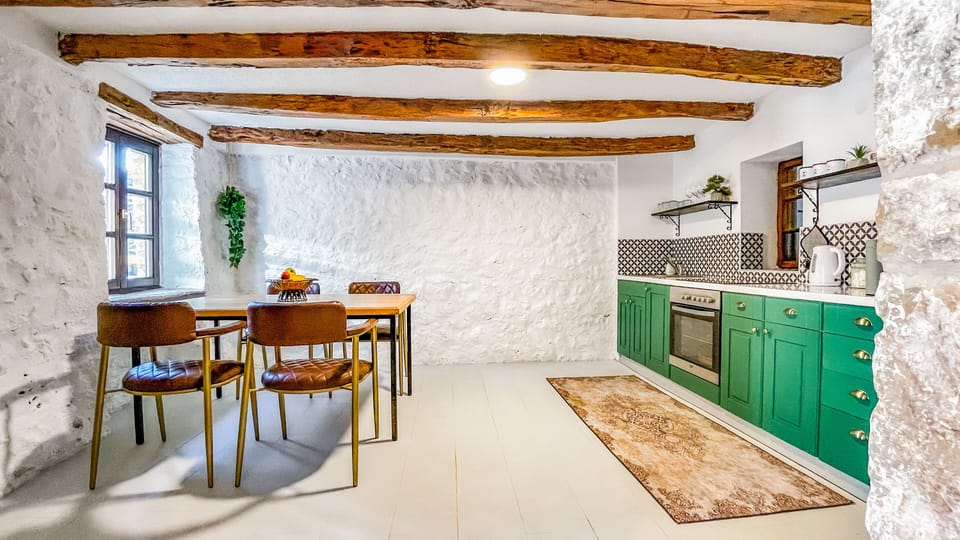Kitchen and dining area. 
