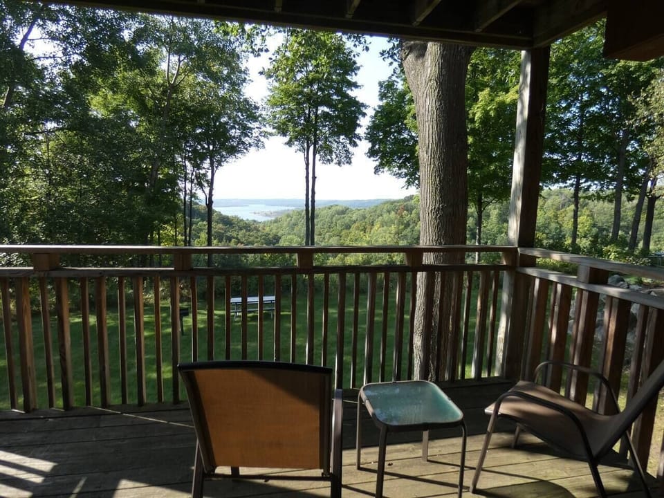 View from deck with Lake Bellaire in the background.