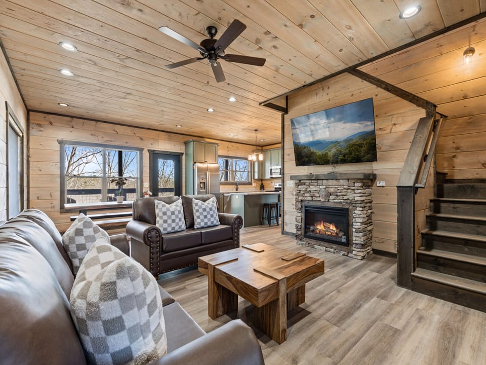 Cozy Living Room with Fireplace