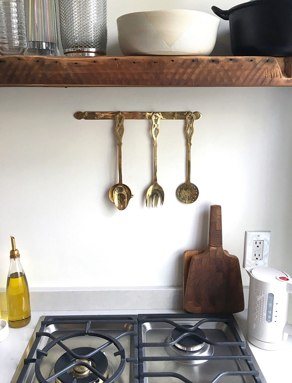Bertazzoni cooktop and electric kettle.