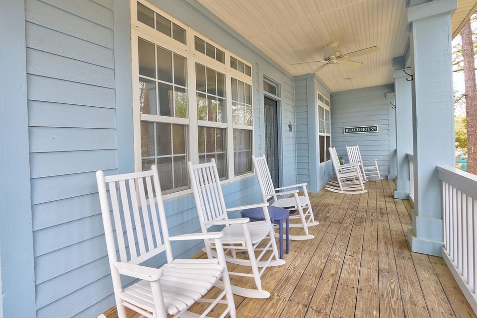 Covered Deck with Rocking Chairs