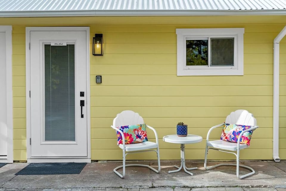 Private outdoor seating for each apartment.