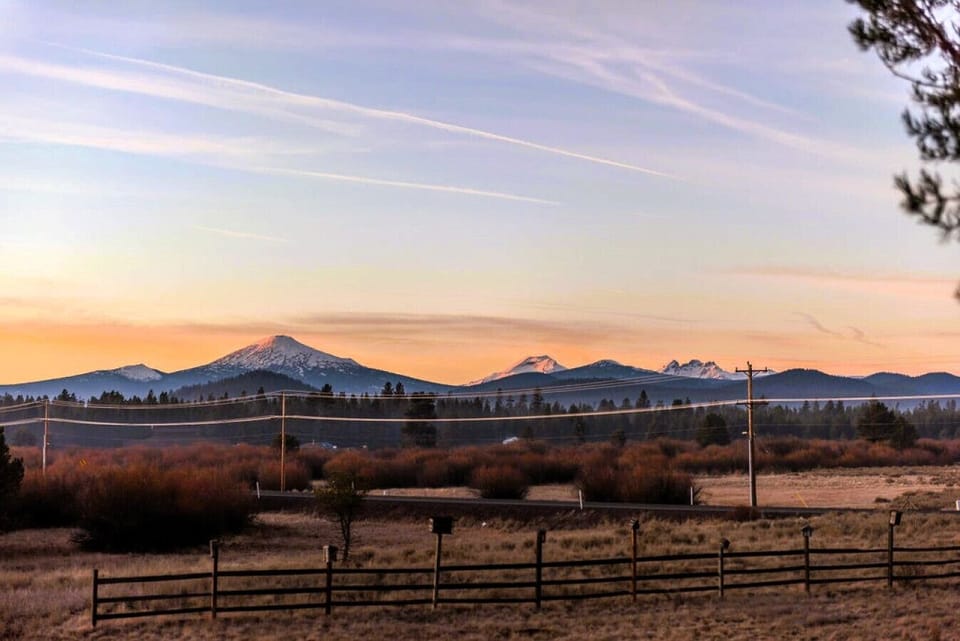Views from the property, with all three Cascade peaks on the horizon