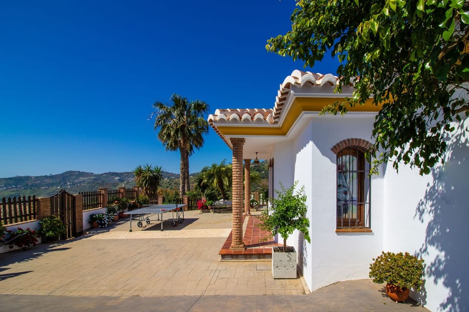 Traditional stone hued patio