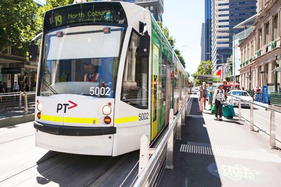 A tram stop located at the corner of La Trobe & Elizabeth St just a 2min walk from us.