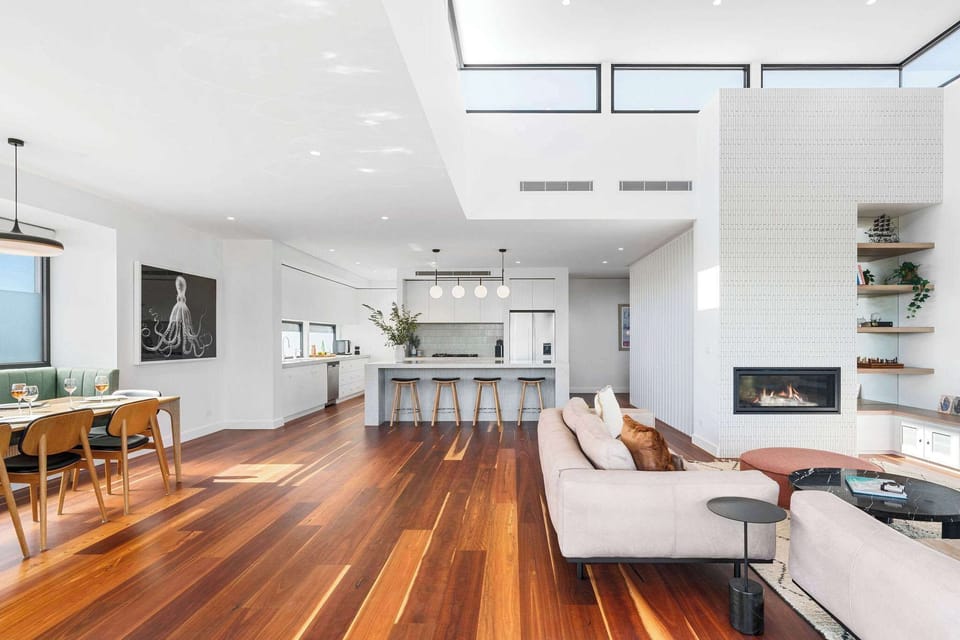 Dining, kitchen and living, all in one