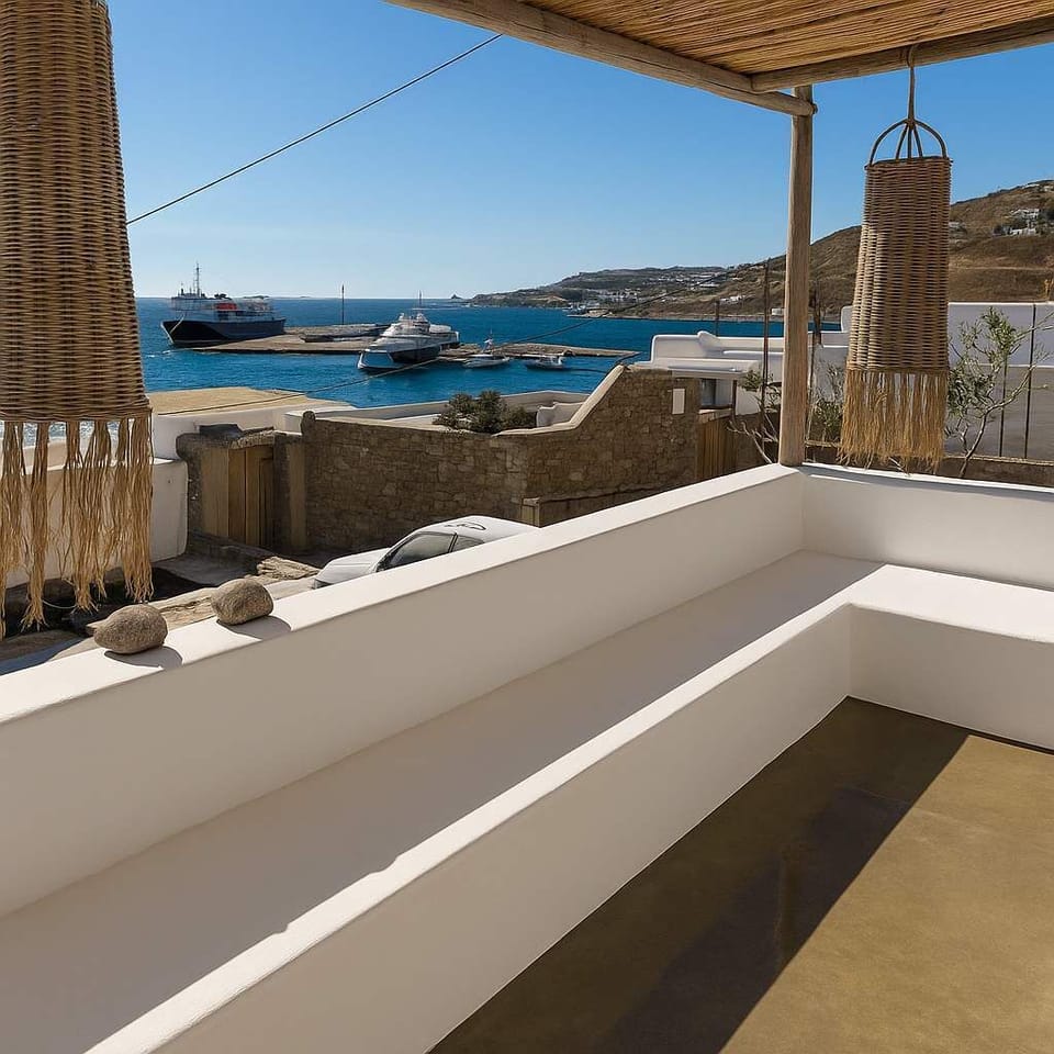 Terrace View with Traditional Whitewashed Architecture


