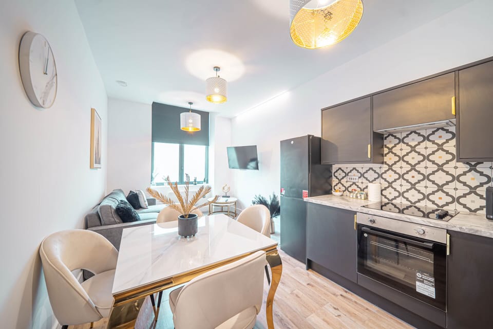 Modern kitchen with everything needed for short or long stays