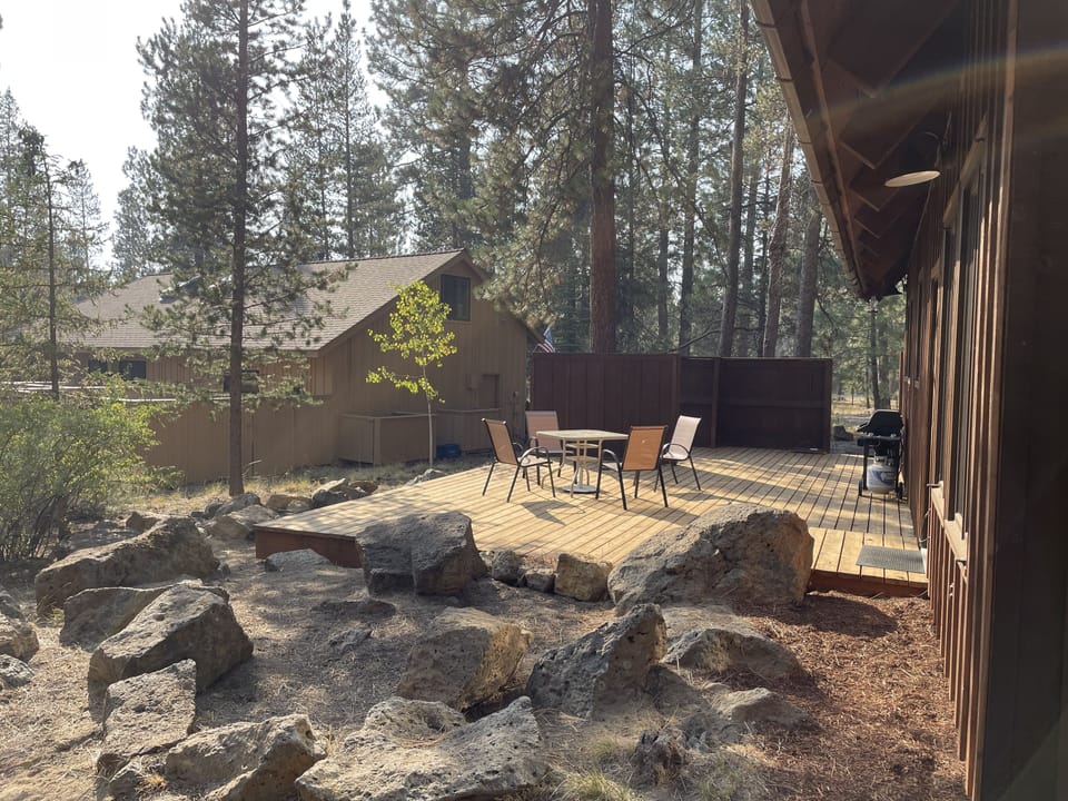Sunny south facing cedar deck 
