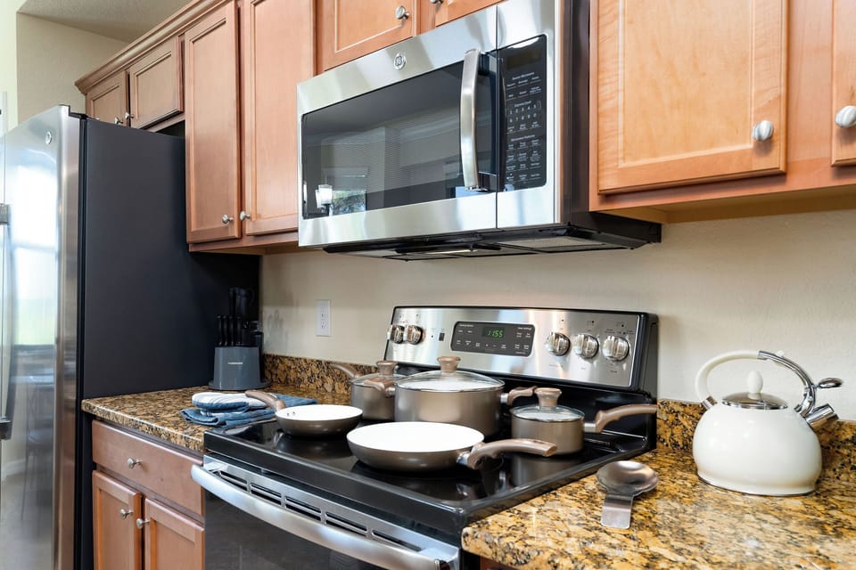Kitchen is fully stocked for all cooking.  All you need to bring is your food!