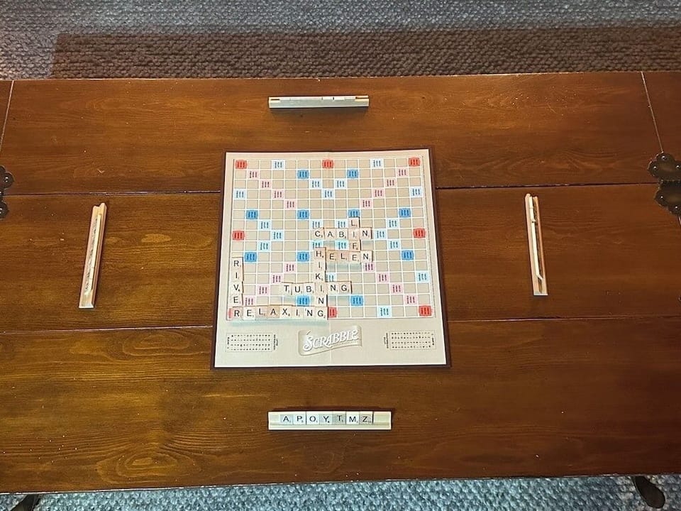 Games are located on all three floors of the cabin. 
