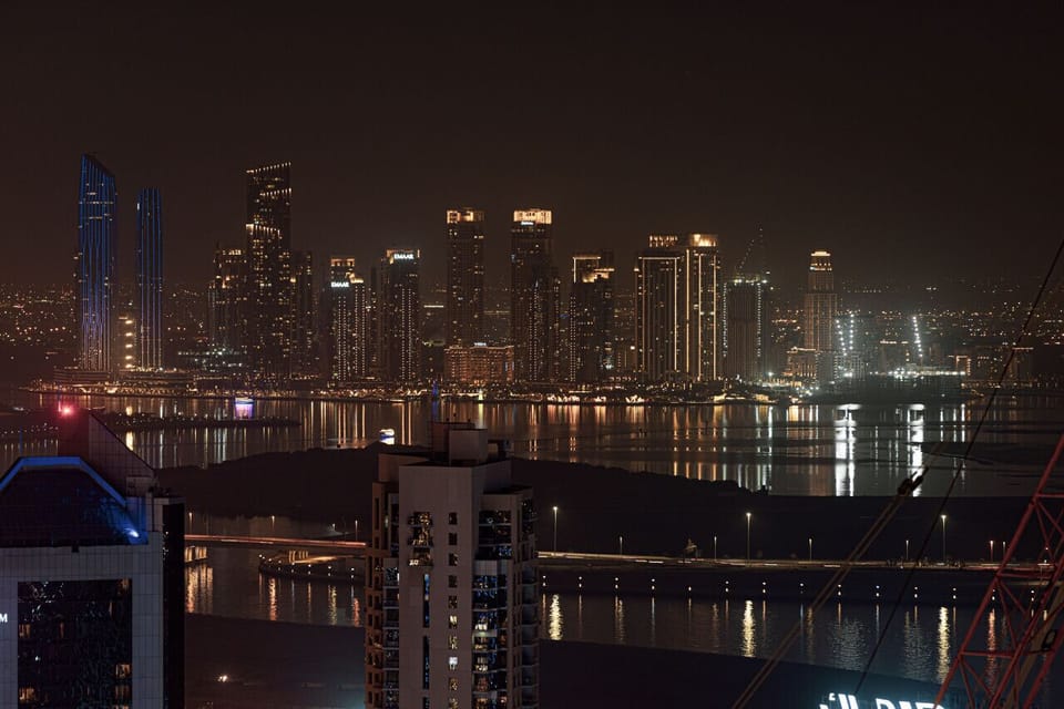 Night time city skyline