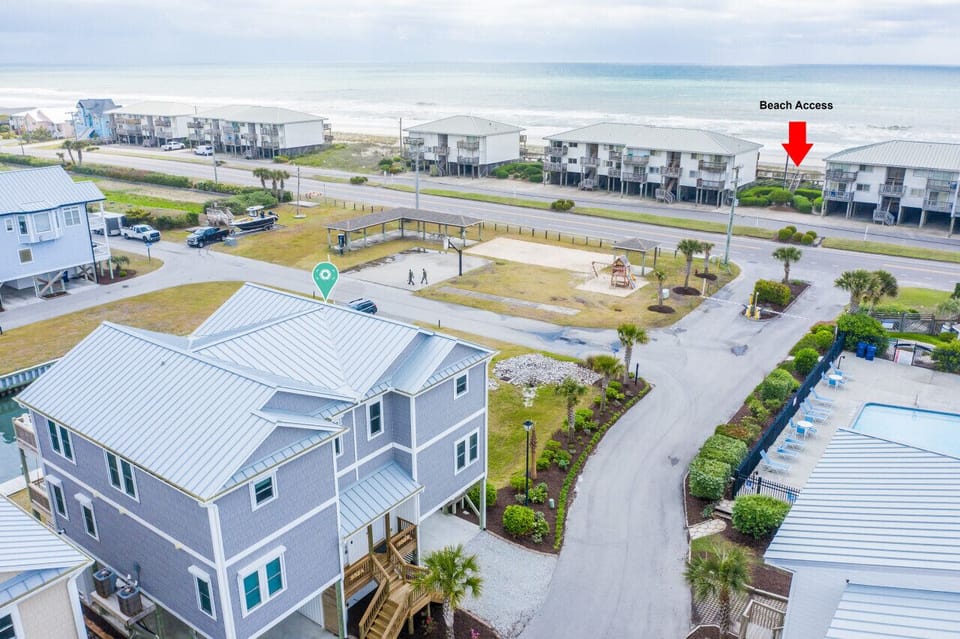 Private beach access directly across the street