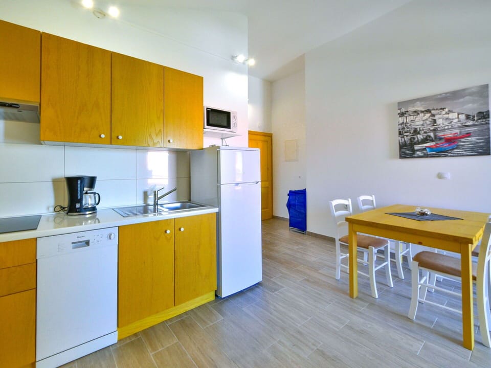 Flooring, Floor, Apartment, Kitchen, Wood Stain, Hotel, Major Appliance, Sink, Countertop