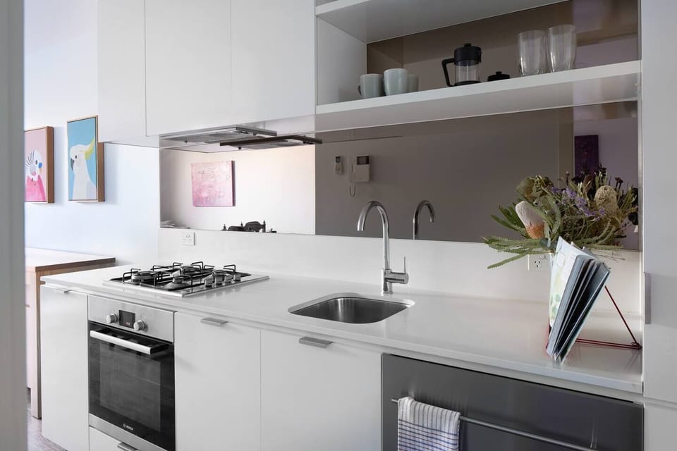  The modern kitchen comes fully equipped for your holiday catering, and you’ll also find plenty of trendy eateries close by.
