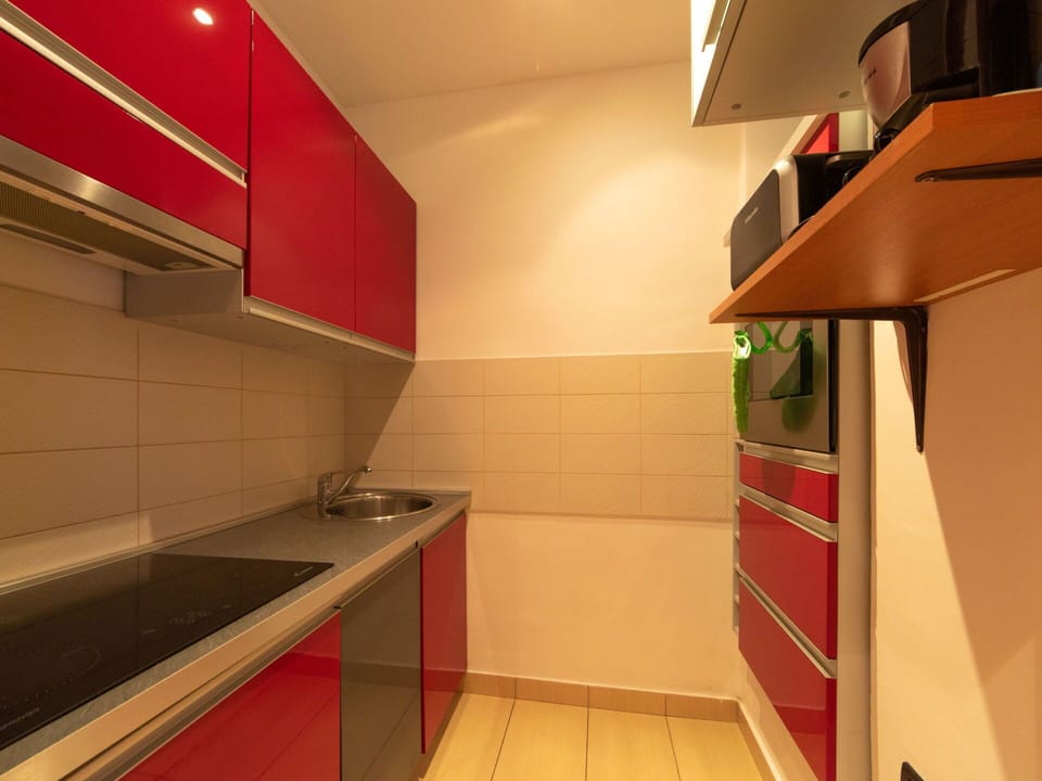 Cabinetry, Countertop, Building, Sink, Kitchen Sink, Kitchen, Orange, Wood, Interior Design, Flooring