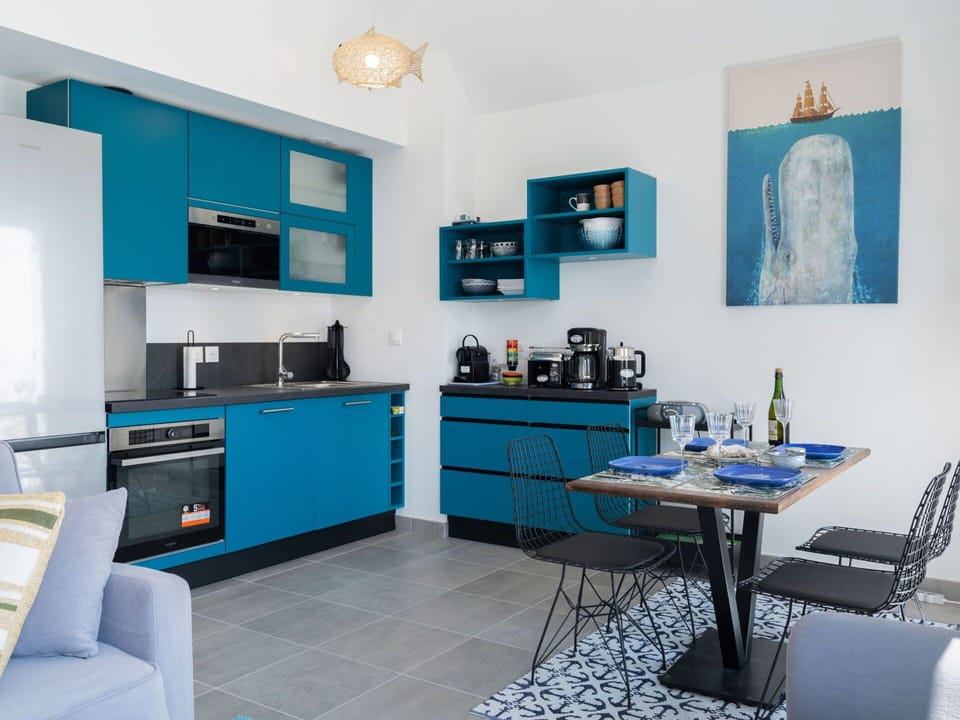 Furniture, Property, Cabinetry, Table, Building, Azure, Blue, Television, Interior Design, Shelf