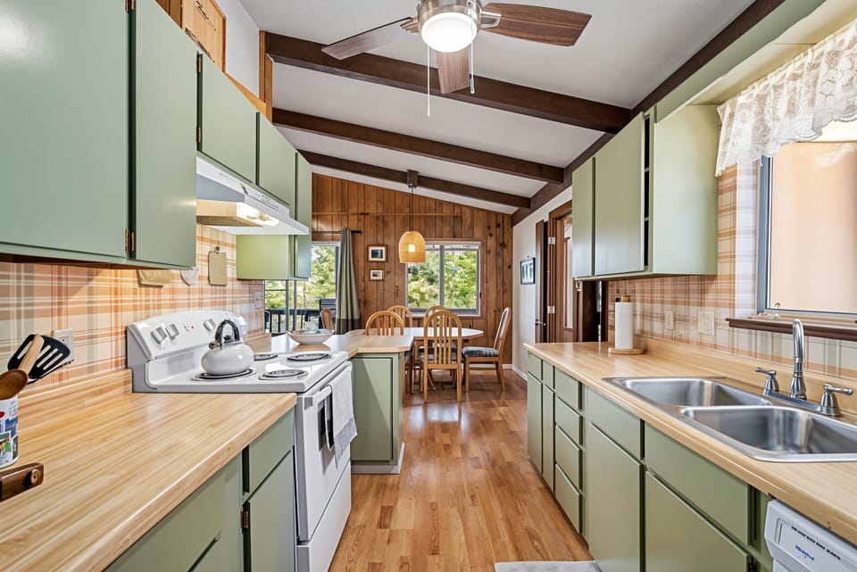 Indoors, Kitchen, Hardwood, Sink, Chair