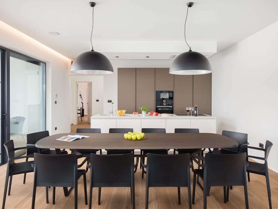 Table, Furniture, Wood, Chair, Lighting, Interior Design, Kitchen & Dining Room Table, Kitchen, Building, Cabinetry