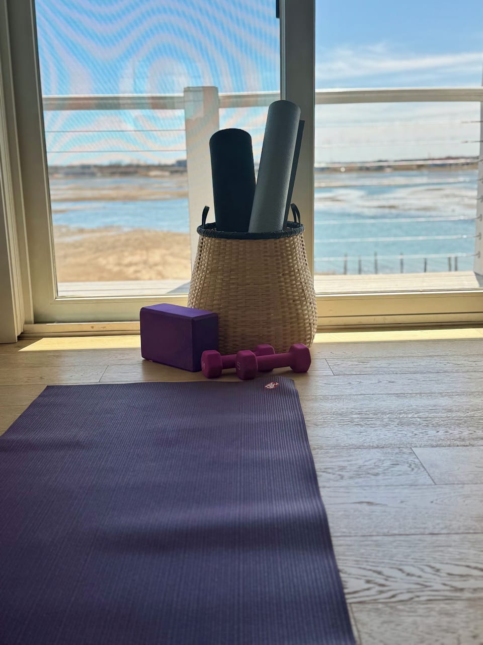 Namaste…yoga mats and beach yoga nearby