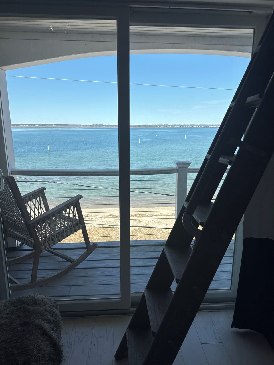 Private deck for watching fireworks, sunset and sunrise from the master bdrm