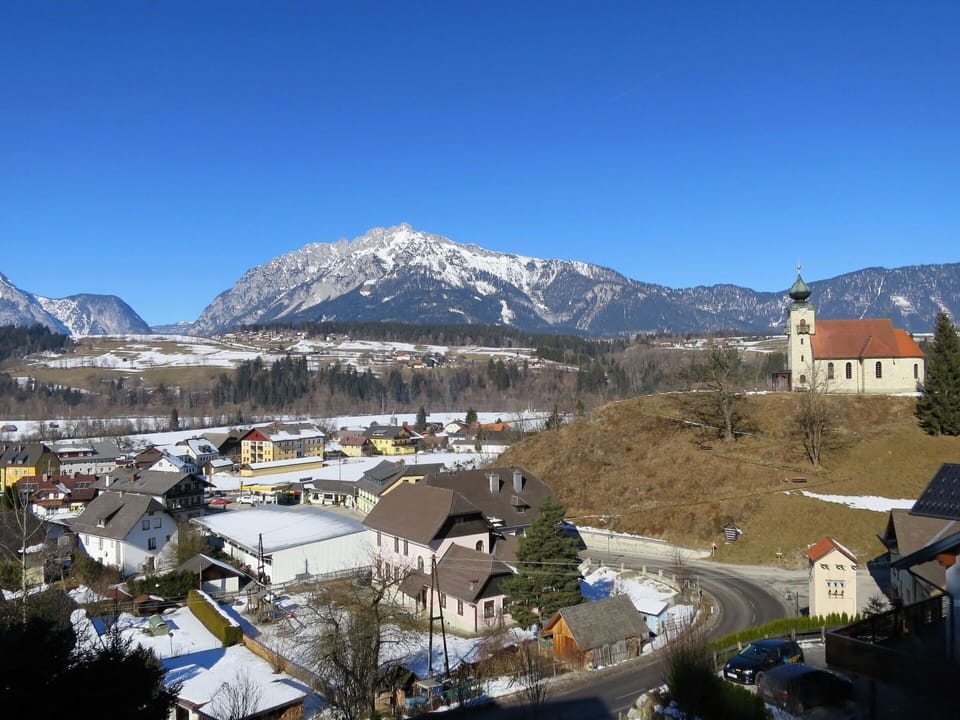 Sky, Mountain, Property, Snow, Tree, Highland, Building, Landscape, Mountainous Landforms, City