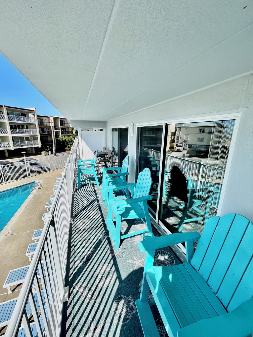 Spacious Balcony 20' long by 5' wide.