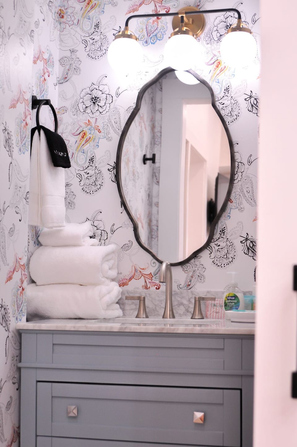 Bathroom Bliss: Stylish fixtures and vibrant patterns make your refreshing retreat in Palm Springs!