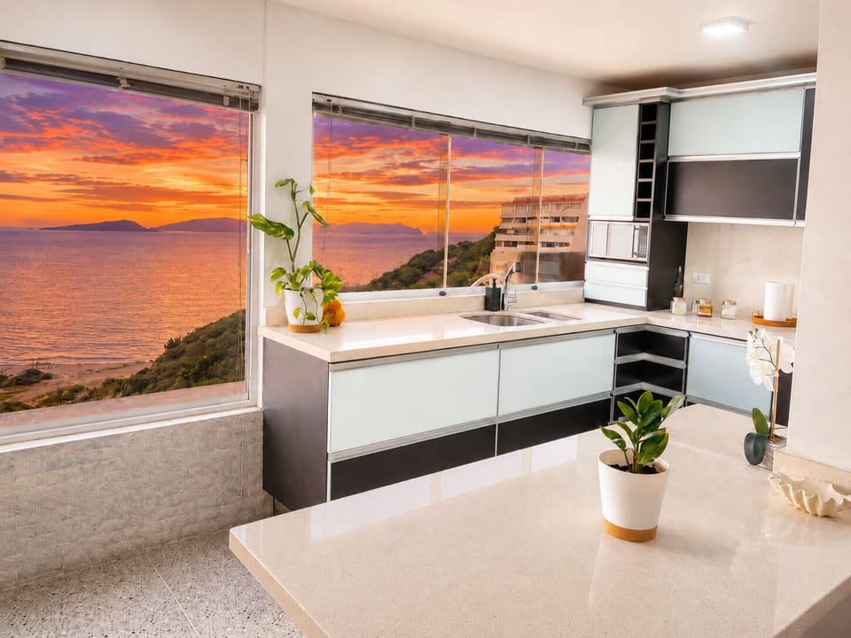 Cook with OCEAN VIEWS in a FULLY EQUIPPED, RENOVATED ITALIAN-STYLE kitchen