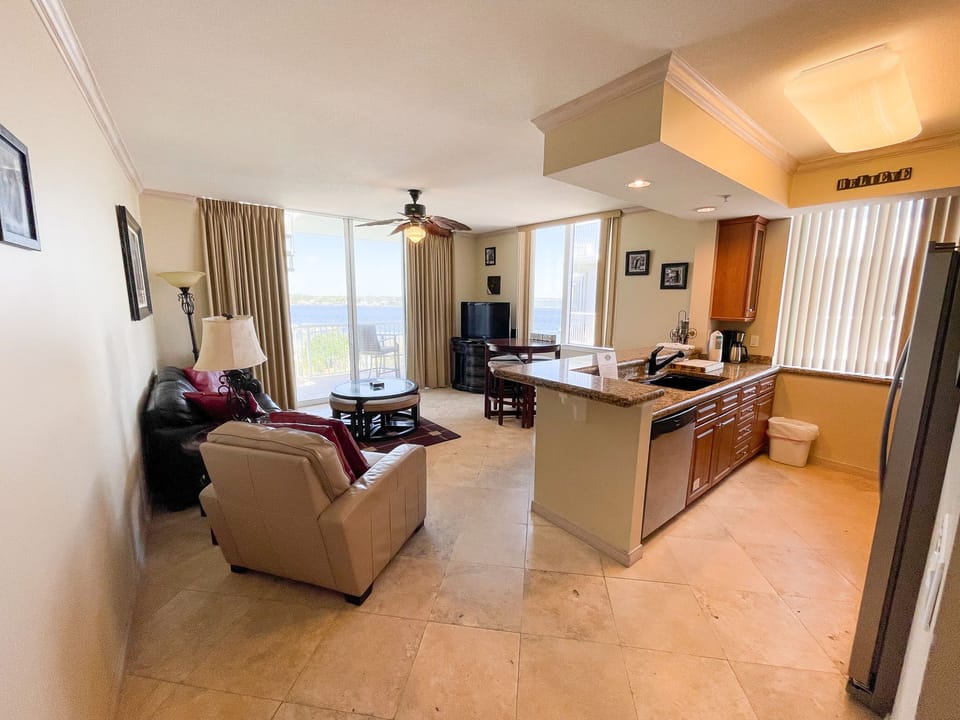 Kitchen and living room