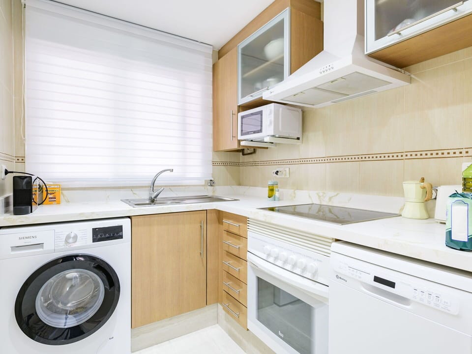 Cabinetry, Property, Sink, White, Kitchen Sink, Countertop, Washing Machine, Clothes Dryer, Kitchen, Tap