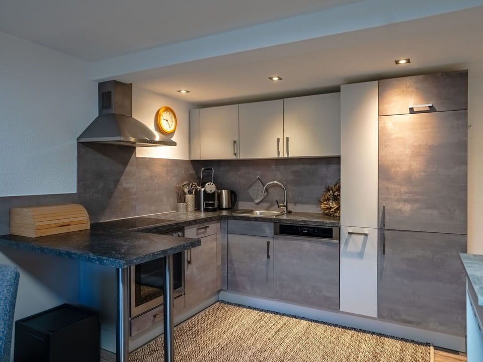 Kitchen, Countertop, Interior Design, Flooring, Furniture, Kitchen Appliance, Major Appliance, Cabinetry, Home Appliance, Floor