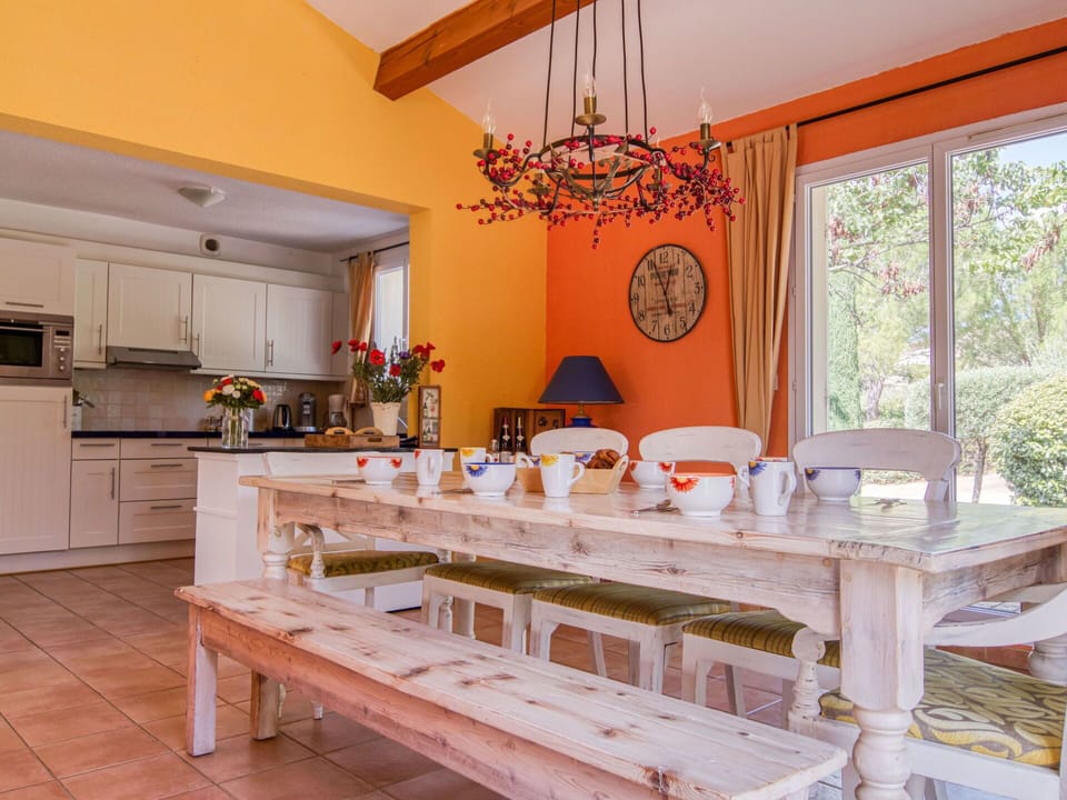 Building, Table, Window, Wood, Countertop, Cabinetry, Orange, Interior Design, Kitchen, House
