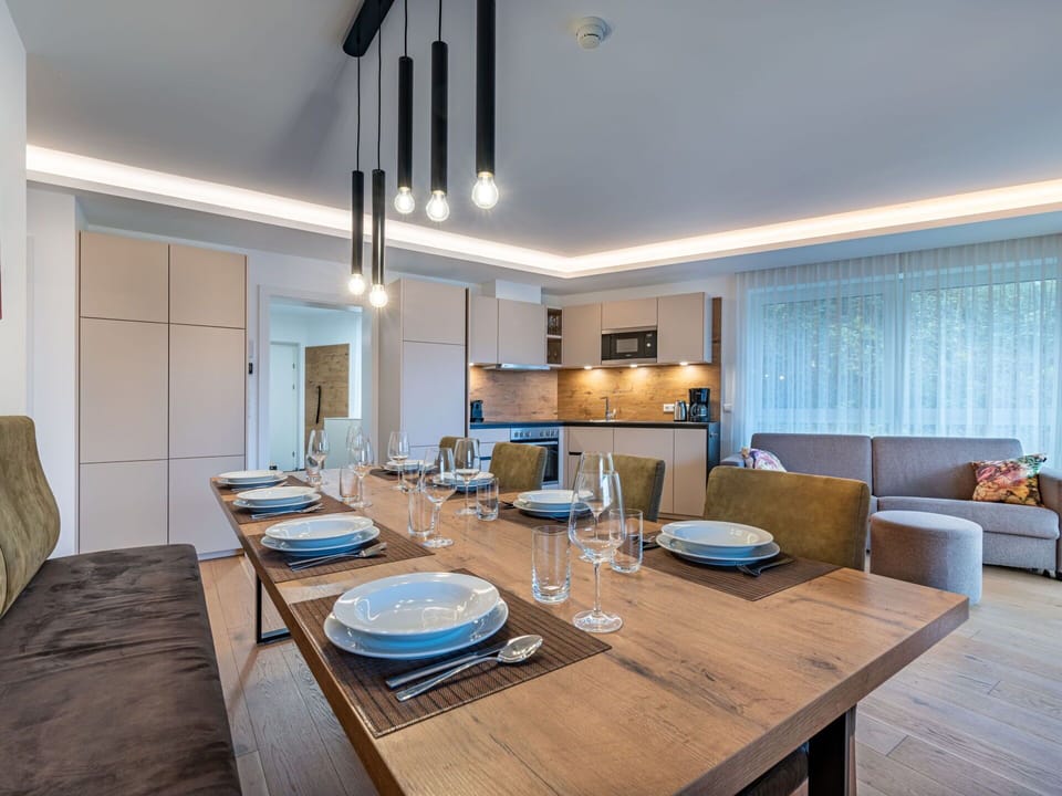 Table, Furniture, Property, Azure, Wood, Interior Design, Building, Tableware, Couch, Dishware