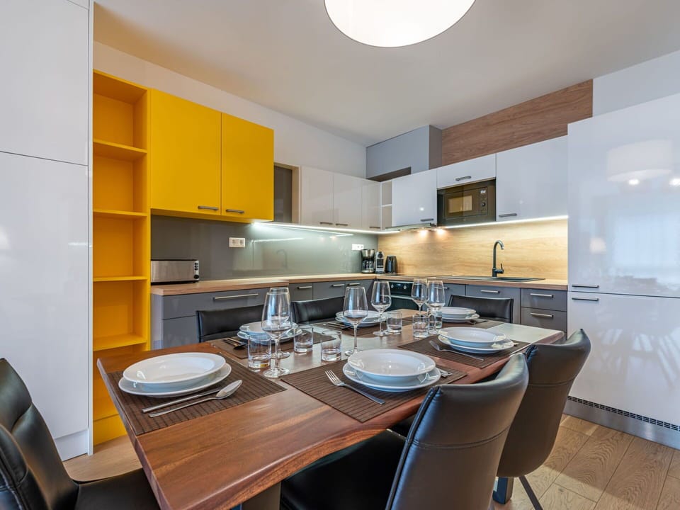 Cabinetry, Countertop, Property, Furniture, Table, Kitchen, Wood, Kitchen Appliance, Home Appliance, Chair